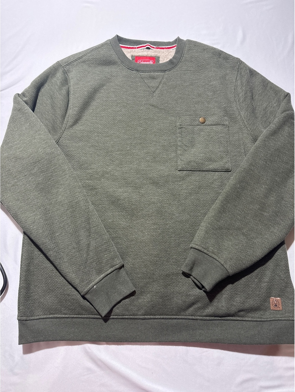 Cozy Up with Coleman Men's Olive Green Sherpa-Lined Sweatsh-